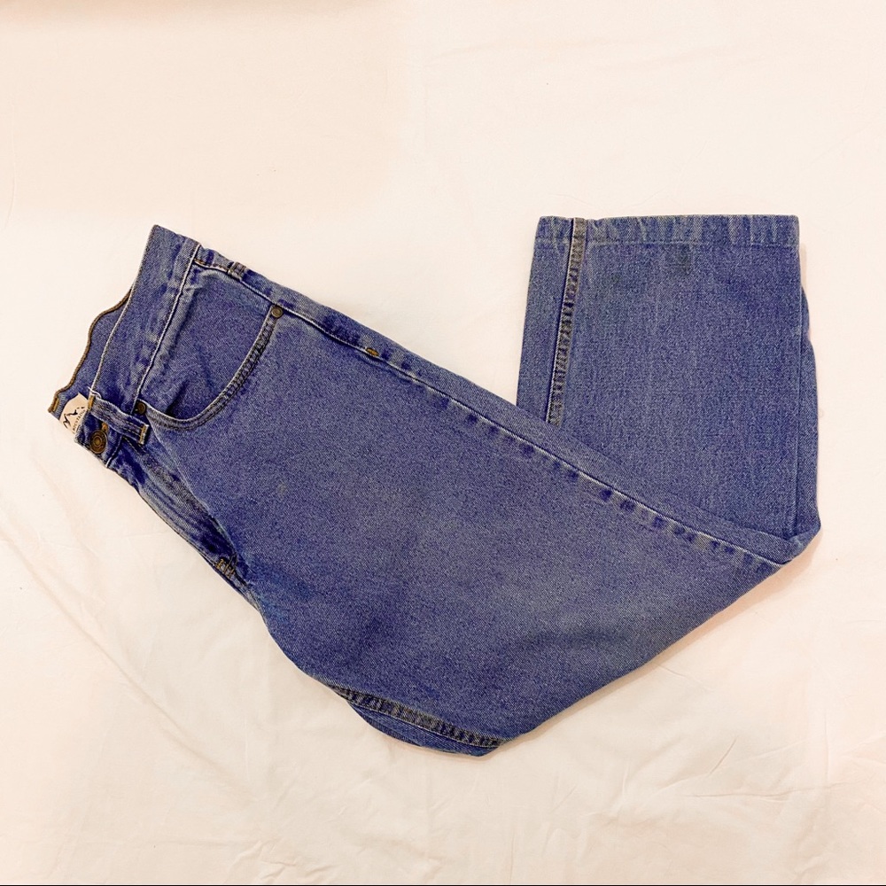 Vintage Blue mountain Crop straight leg Mom Jeans